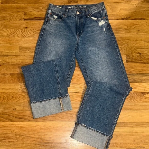 American Eagle Women’s Stovepipe Wide Leg Jeans sz 0 - Picture 14 of 15